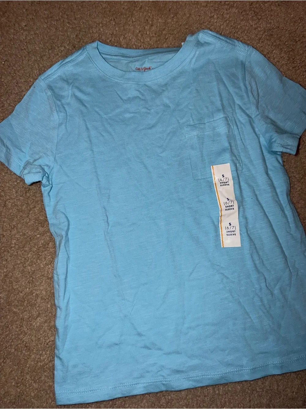 NWT Cat & Jack Light Blue Pocket Tee - Short Sleeve Boys
